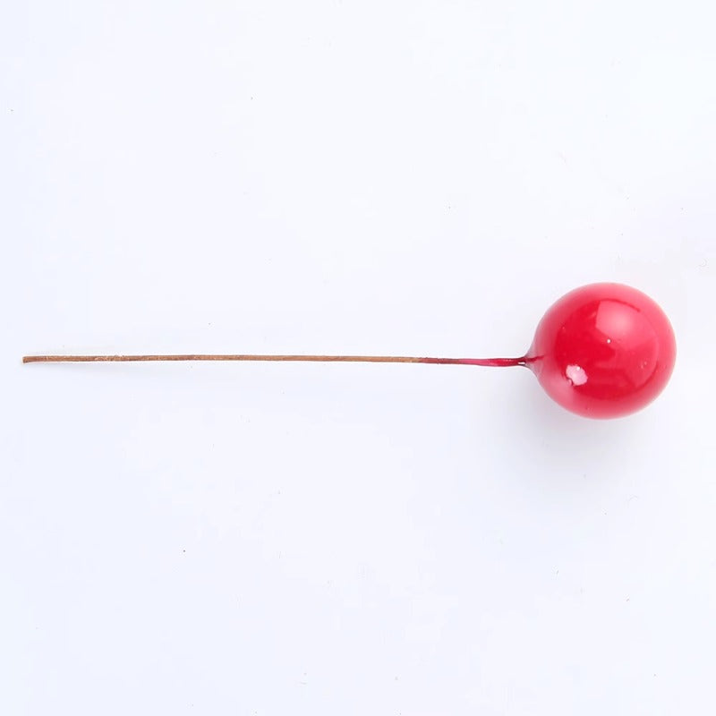 50pcs Artificial Mini Holly Berries on Wire