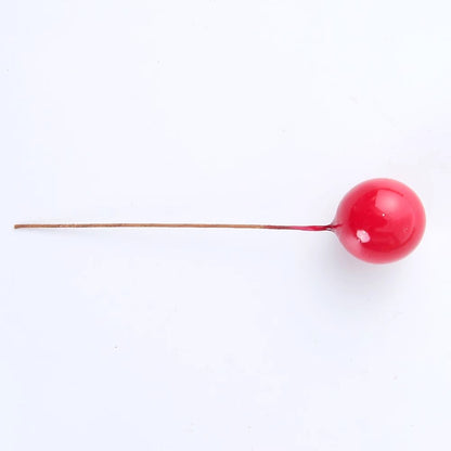 50pcs Artificial Mini Holly Berries on Wire