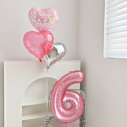 Ballon en aluminium chiffre en cristal rose de 32 pouces
