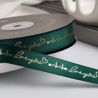 LOVE YOU Valentine's Day Satin Ribbon (15mmx49Yd)