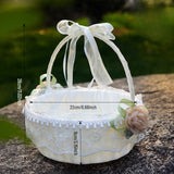 Load image into Gallery viewer, Wedding Flower Girl Basket with Flower Accents