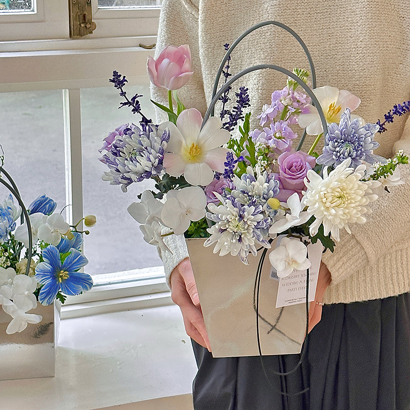 Silver Flower Arrangement Bags Pack 10