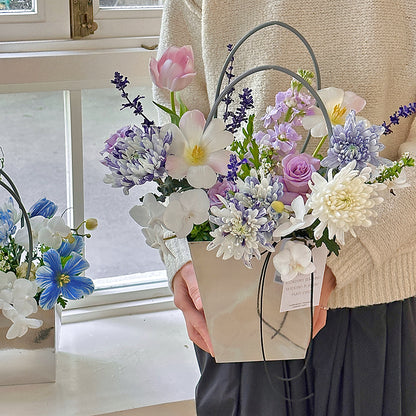 Silver Flower Arrangement Bags Pack 10