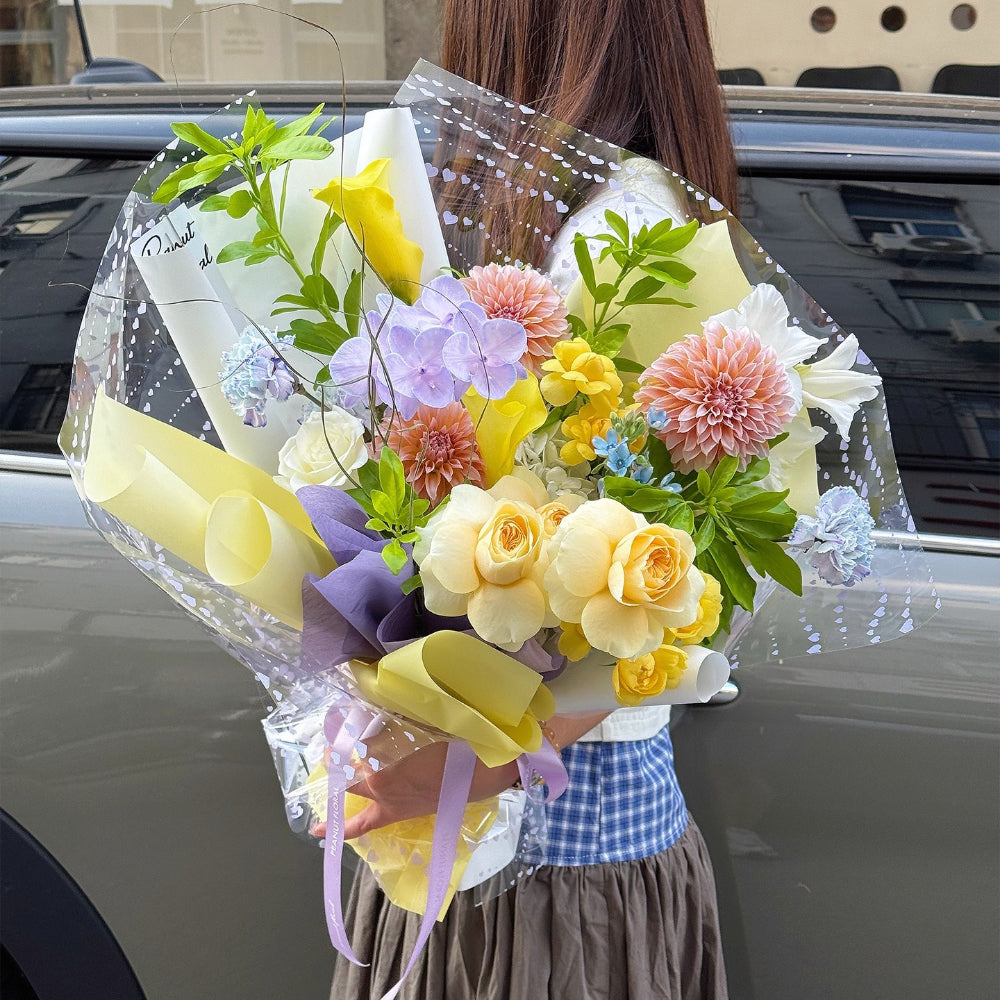20pcs Heart Wave Cellophane Wrap (57x57cm)