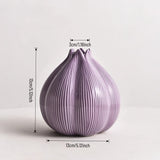 Load image into Gallery viewer, Purple Ribbed Ceramic Onion Vase