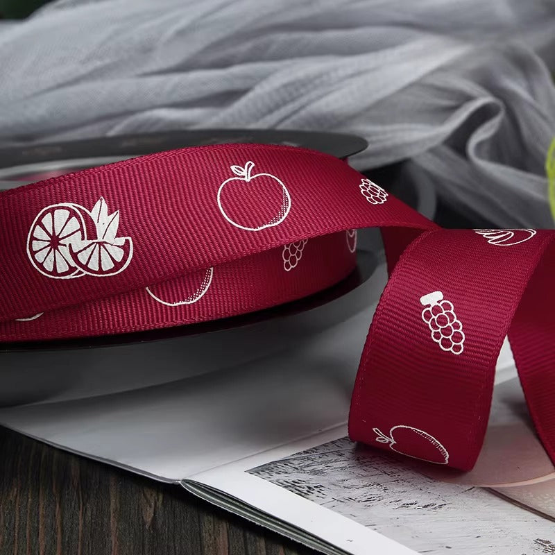 Fruit Printed Grosgrain Ribbon (2.5cmx49Yd)