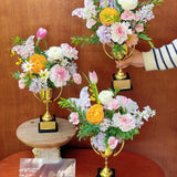 Load image into Gallery viewer, Golden Trophy Flower Arrangement Container