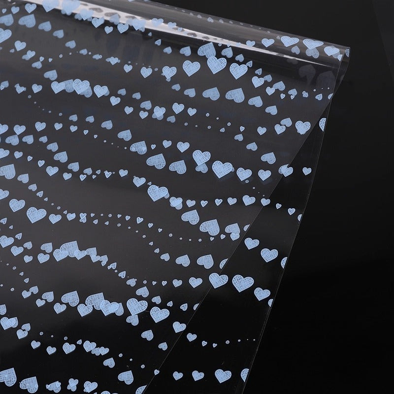 20pcs Heart Wave Cellophane Wrap (57x57cm)