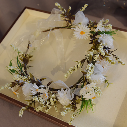 Daisy Floral Wreath Bridal Headpiece