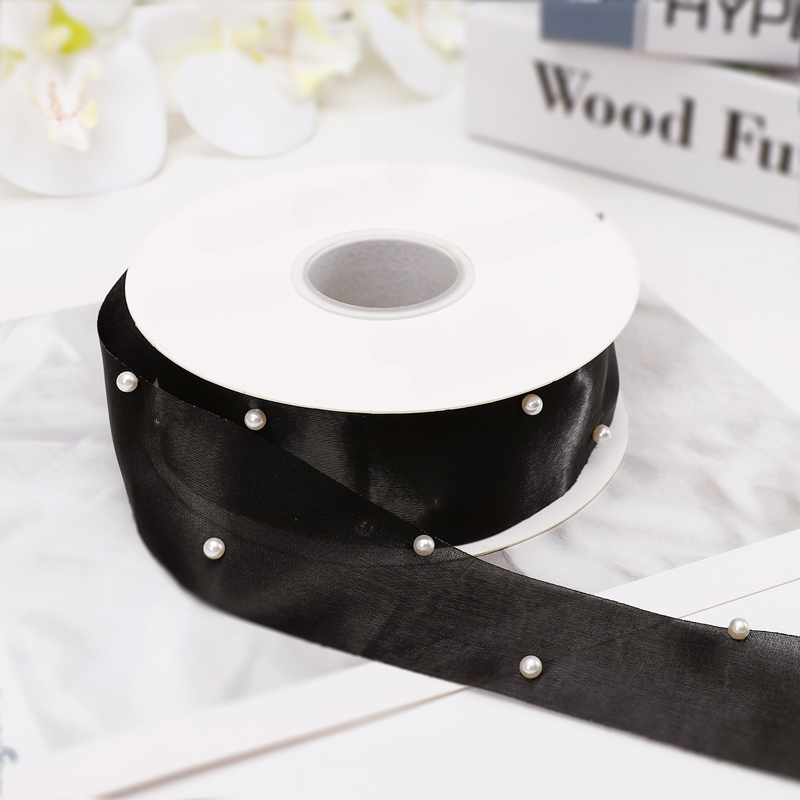 Pearl-Adorned Bouquet Wrap Ribbon (4cmx10Yd)
