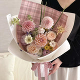 Load image into Gallery viewer, Vintage Plaid Kraft Floral Wrap Paper Pack 20 (15" x 20")