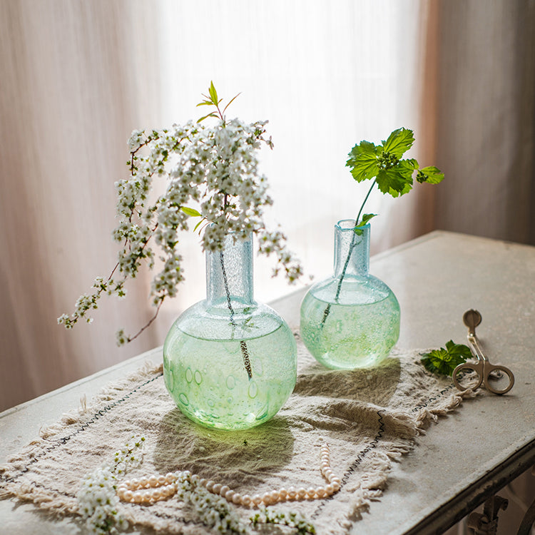 Seafoam Bubble Glass Bud Vase