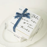 Load image into Gallery viewer, White Square Party Favor Box with Velvet Ribbon Pack 10