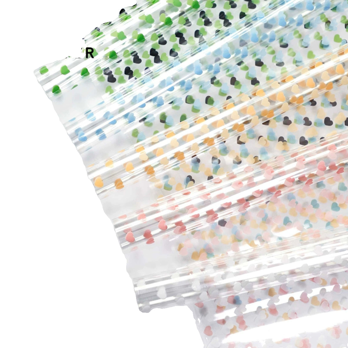 20pcs Heart Pattern Clear Cellophane Wrap (58x58cm)