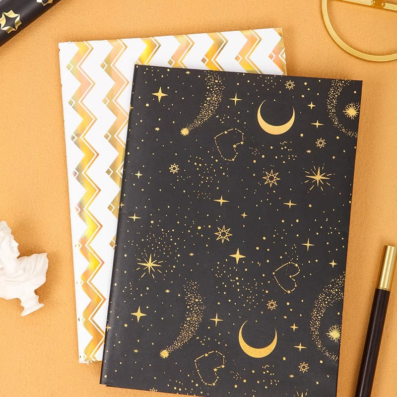 Gold Foil Gift Wrap Paper (50x70cm) Pack 2
