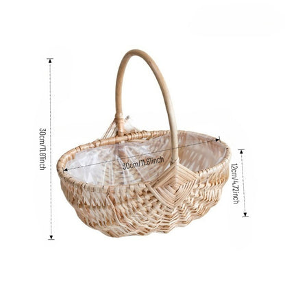 Oval Wicker Flower Basket with Liner Set of 2