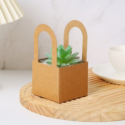 Square Kraft Paper Succulent Gift Bags Pack 30