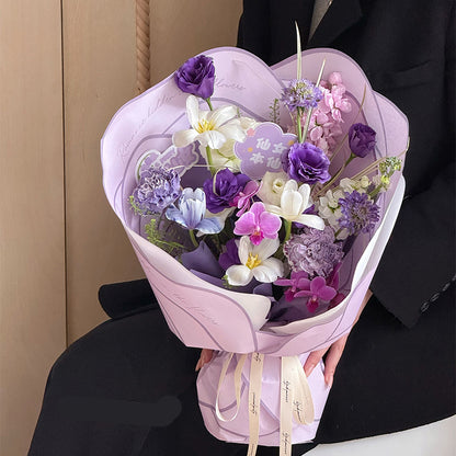 20 feuilles de papier d'emballage pour bouquet en forme de rose (54,5x55 cm)