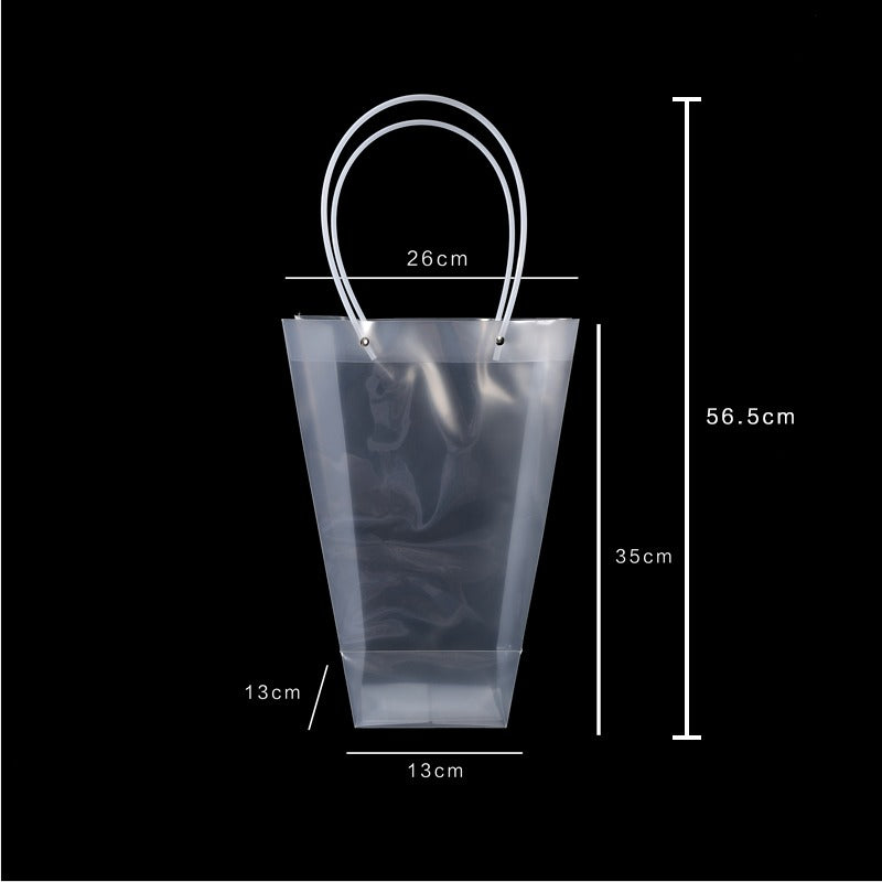 Clear Trapezoid Bouquets Packaging Bags Pack 10
