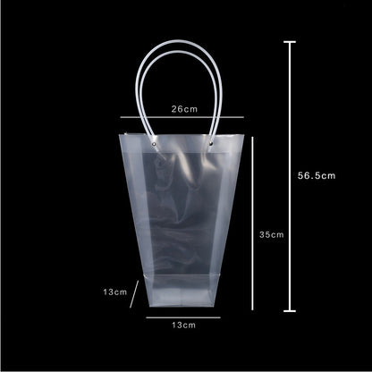 Clear Trapezoid Bouquets Packaging Bags Pack 10