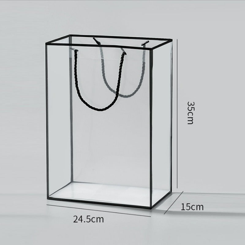 10pcs Clear Bouquet Gift Bags with Border