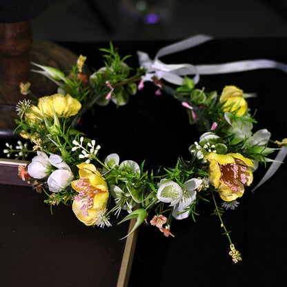Bandeau à fleurs jaune vif