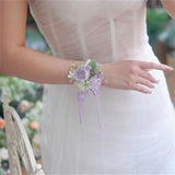Load image into Gallery viewer, Lavender Rose Wrist Corsages for Bridesmaids