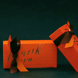 Load image into Gallery viewer, Thank you Orange Favor Box with Ribbon Set of 30