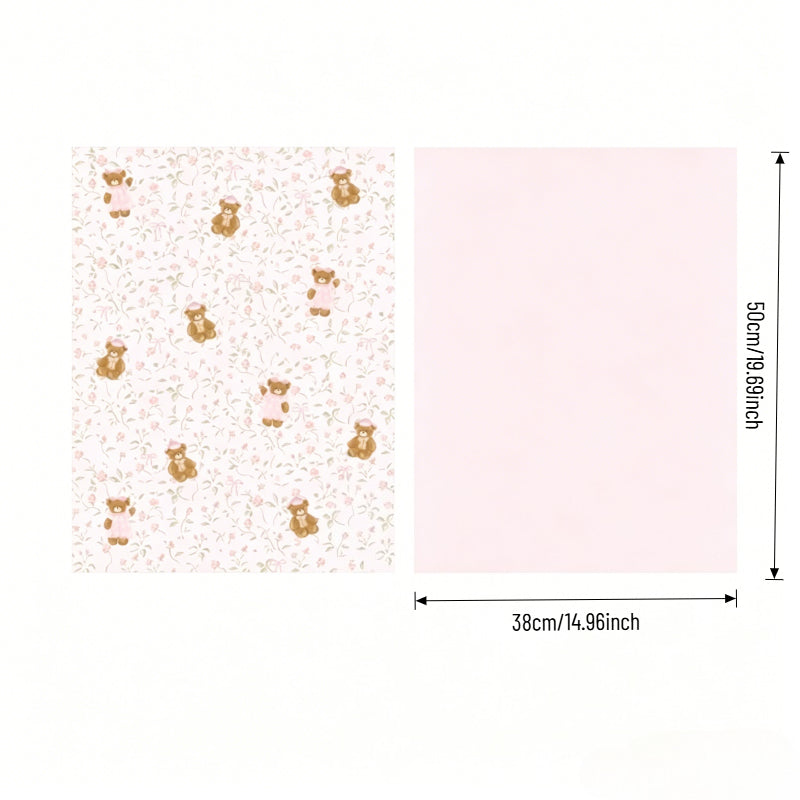 Bear Floral Bouquet Wrap Paper Pack 20 (15" x 20")