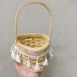 Load image into Gallery viewer, Heart Woodchip Basket with Tassles Pack 12