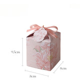 Load image into Gallery viewer, Floral Square Favour Box with Ribbon Set of 10