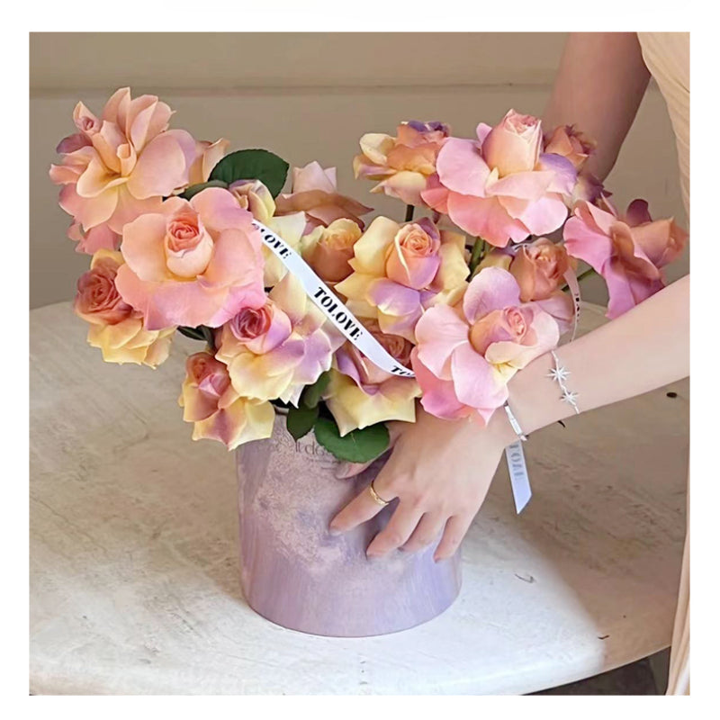 Purple Cardboard Flower Boxes Set of 2