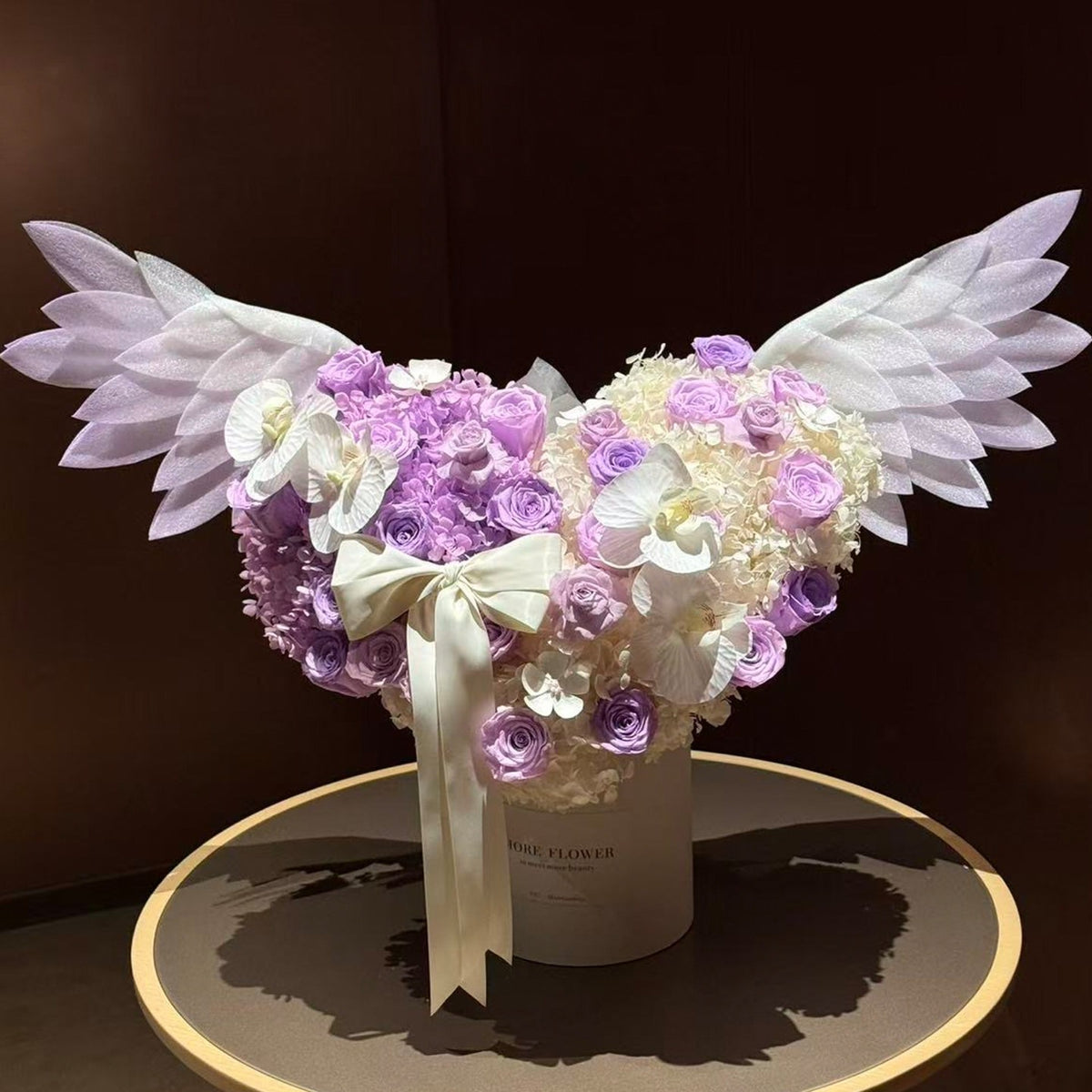 Kinetic White Angel Wings for Floral Arrangements
