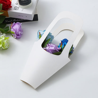 Solid-Color Kraft Paper Flower Bouquet Bags Pack 10