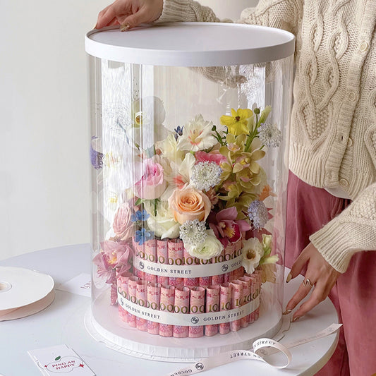 2pcs Tall Round Flower Arrangement Boxes