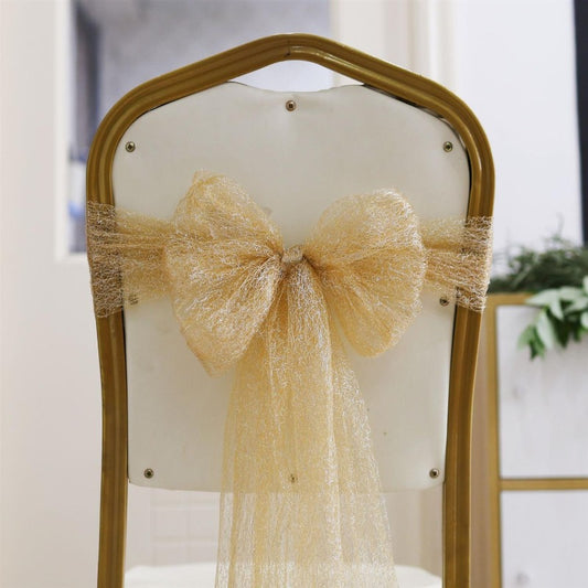 10 nœuds de chaise en tissu transparent pour mariages