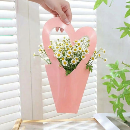 Heart Cutout Kraft Paper Bouquet Bags Pack 10