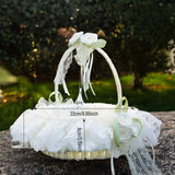Load image into Gallery viewer, Lace Flower Girl Basket with Crystal Pendant