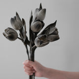 Load image into Gallery viewer, Vintage Black Tulip Artificial Flower Bouquet