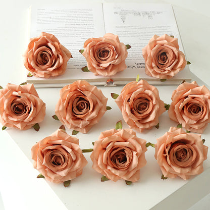9cm Artificial Silk Rose Flower Heads Pack 10