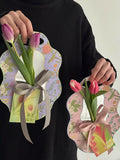 Load image into Gallery viewer, Spring Floral Print Single Stem Flower Wrap Paper Pack 6