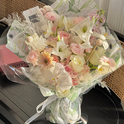 Spring Floral Non-Woven Wrap Paper (50cmx5Yd)