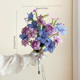 Load image into Gallery viewer, Blue Purple Bridesmaid Wildflower Wedding Bouquet
