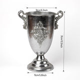 Load image into Gallery viewer, Antique Silver Metal Urn Planter Trumpet Vase