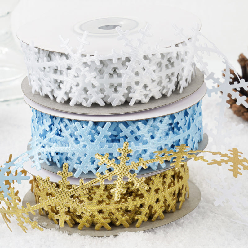 Christmas Snow Flake Trim Ribbon (25mmx10Yd)