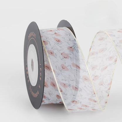 Tulip Printed Sheer Ribbon (2.5cmx10Yd)