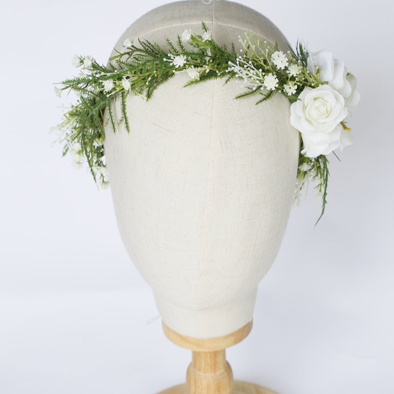Rustic White Flower Bridal Headpiece