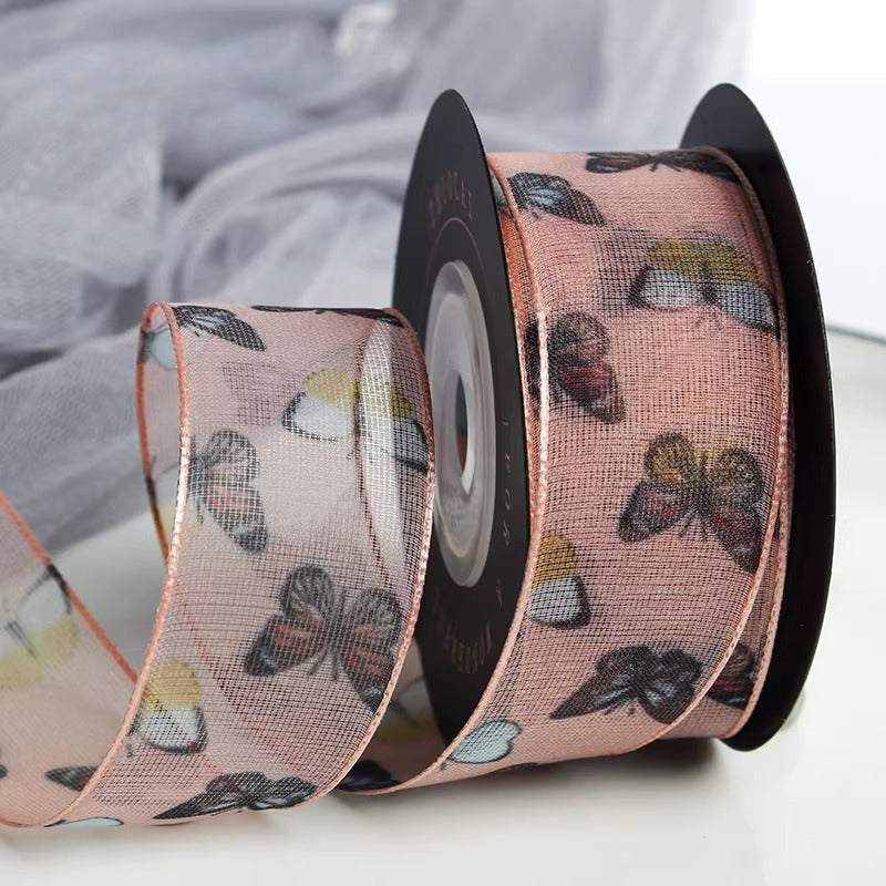 Delicate Butterfly Chiffon Ribbon (2.5cmx10Yd)