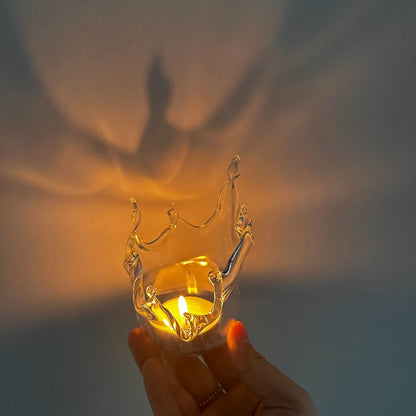Splash-shaped Glass Candle Holder