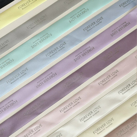 "Forever Love" Printed Satin Ribbon (25mm x 20Yd)